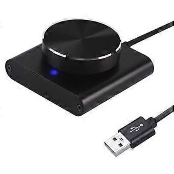 USB Dator PC Högtalare Extern Ljudvolymkontroll Justeringsratt Svart