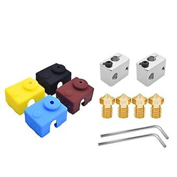 1.75mm Munstycke Uppvärmt Block Extruder V6/MK8 för Ender-3 A8 CR10 3D-skrivare