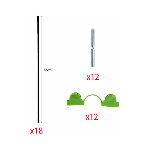 18 stk. Havehusbøjlesæt, bøjler til tunnel drivhus, planter vokser tunneler støtte hjem havearbejde A-ramme glasfiber dyrkning haver