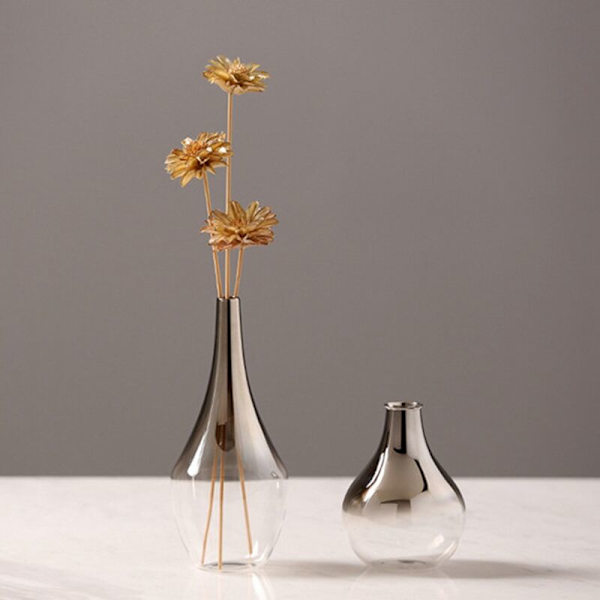 Nordisk blomglasvas Graderad glasvas Dekorativ nordisk blomvas Heminredning Växter Krukor Växthållare A