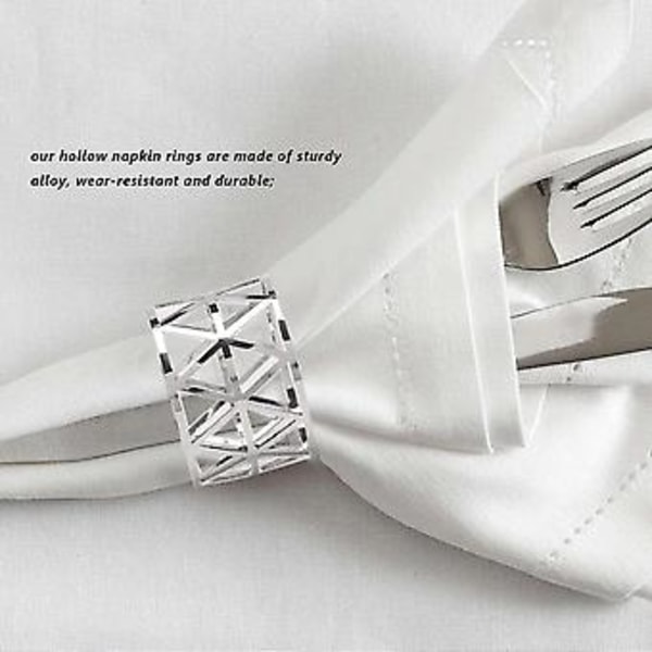 12 stk. Udhulet Servietringe Holdere Servietring Spændeholder Husholdnings Metal Servietholder Pynt