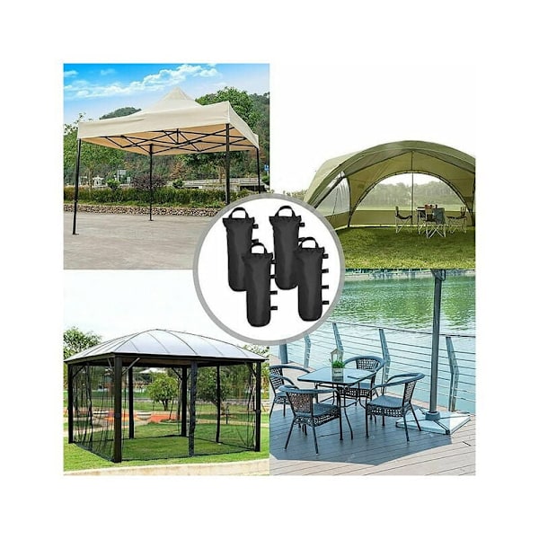 4-pakning Gazebo-vekter for Gazebo og Paviljong, Sandvektpose for Ben, Solskjermtelt, Parasoll,