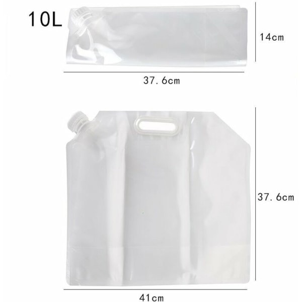 Utomhus 10L självgående camping rese bärbar hink vattenpåse ridning bergsklättring hopfällbar vattenkokare dricksvattenförvaring vatten Packof2