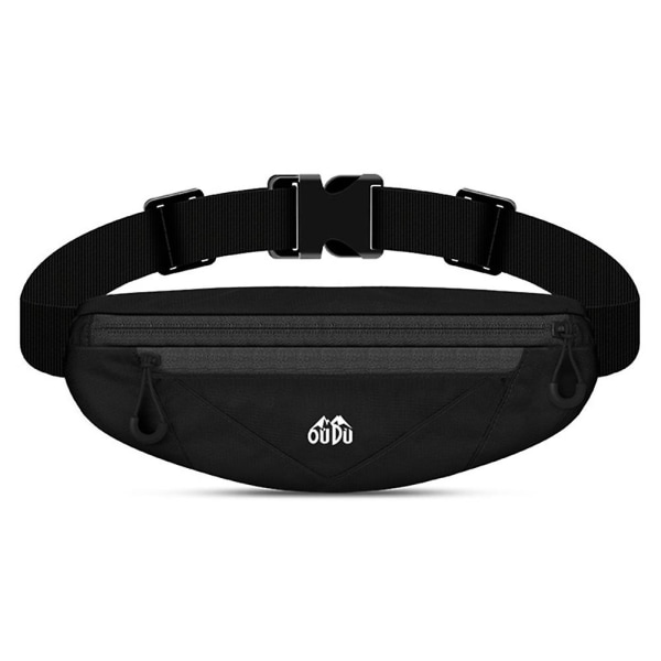 Unisex Sports Running Cycling Jogging Earphone Waist Belt Pack Bag Pouch Pocket-svart