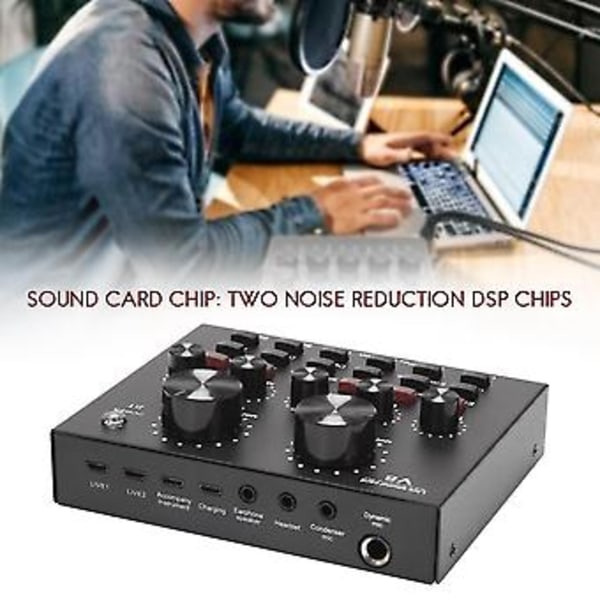 V8 Äänikortti Äänisetti Liitäntä Ulkoinen USB Live Mikrofoni Äänikortti Bluetooth-toiminto Tietokoneelle PC Matkapuhelimelle Lauluäänitykseen