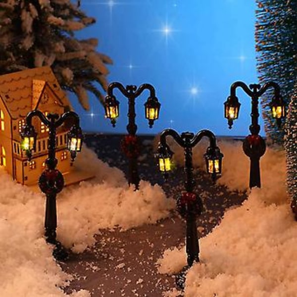 4 stk. Mini Lampestolpe Fy Lampe