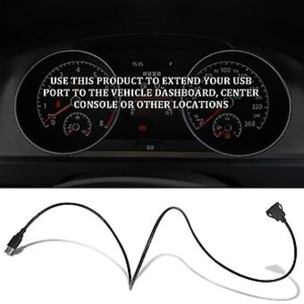 Bil Dashbord F Mount Usb Til Fe Socket Extens Panel Kabel 1m