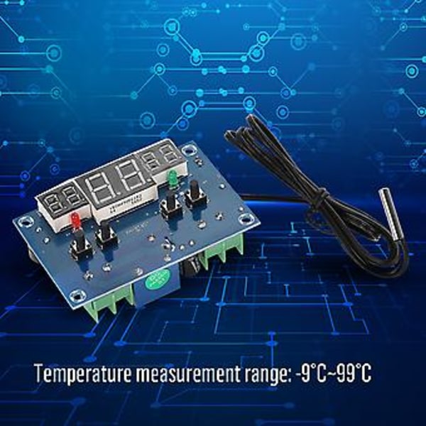 Digital LED Display Termostat Temperaturkontroller Bryterkort med Probe (24V 10A)