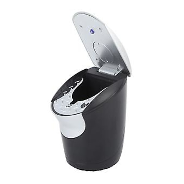 Auton tuhkakuppi LED-sinivalolla, kannettava auton tuhkakuppi mukiteline, auton tuhkakuppi kannella autoon, ulkoiluun, matkoille ja kotikäyttöön