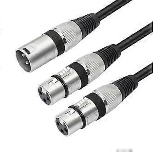 5-pak 1,6 FT XLR hun til dobbelt XLR han Y-splitterkabel, XLR-splitter 1 hun til 2 han til mikrofonmixer