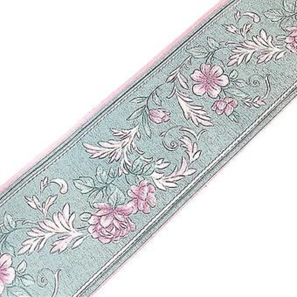 Självhäftande PVC Vintage 3D Vattentät Väggbård (rosröd)