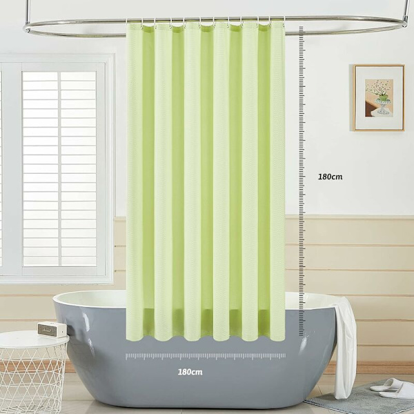 Bruseforhæng Anti-Mildew 120x200cm Badeforhæng Vandtæt Gult Polyesterstof med 6 Kroge