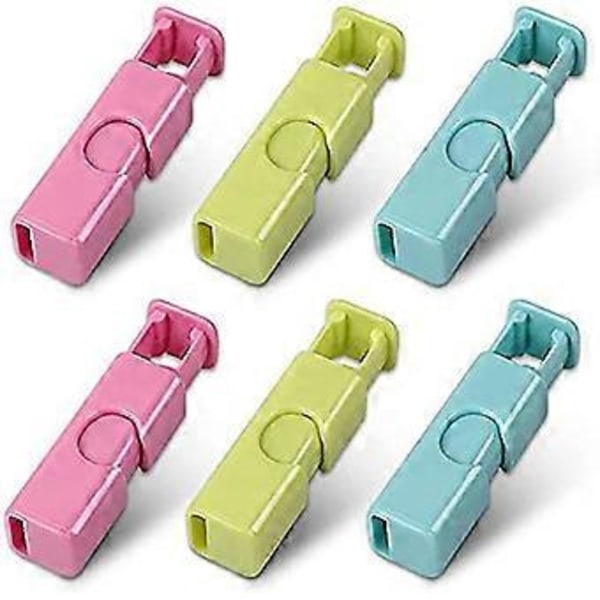 6-pack Klämmor för Brödpåsar, Glidsäkert Grepp, Enkel Klämning & Låsning, Blandade Färger (4-d-w)