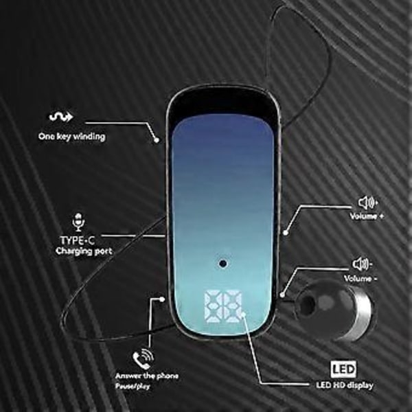 K65 Solmiopidike Sisäänvedettävä Langallinen Bluetooth-kuuloke Korvan Sisään Digitaalinen Näyttö Pitkäikäinen Yrityskäyttöön Tarkoitettu Yksikorvakuuloke Tähtimusta
