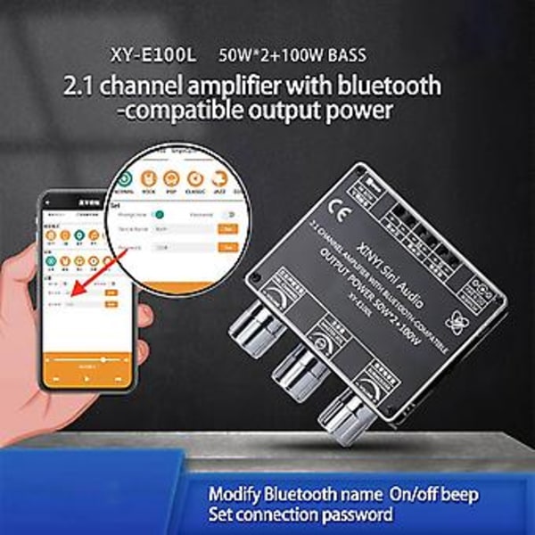 Xy-e100l 2.1 Chl För Tand O Förstärkarmodul 50wx2+100w Hög Och Låg T Subwoofer Am
