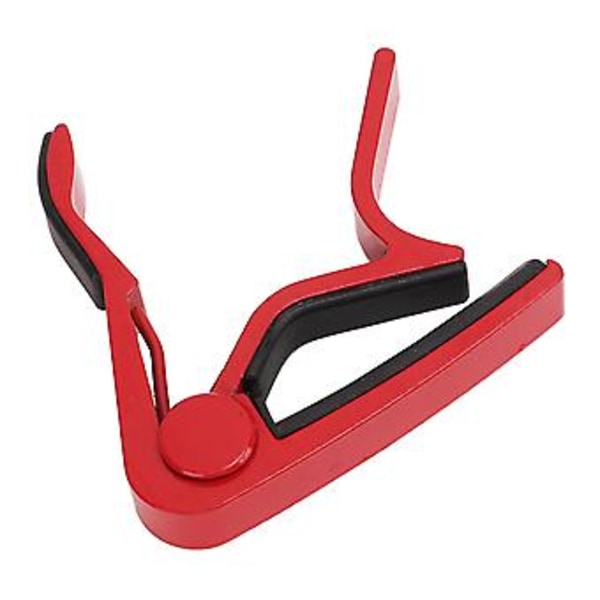 Gitarr Capo Stark Fjäder Reptålig Hög Hårdhet Legering Gitarr Capo med 5 Plektrum Röd