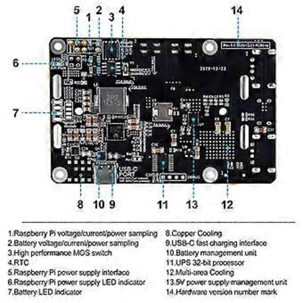 Til 4 UPS Strømforsyning Uafbrudt UPS HAT 18 650 Backup Batteri Strømforsyningsstyring Udvidelseskort