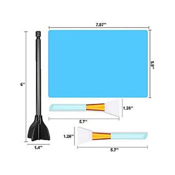 12 Resin Omrøringsstave 1 Silikonepude Pipette Dropper