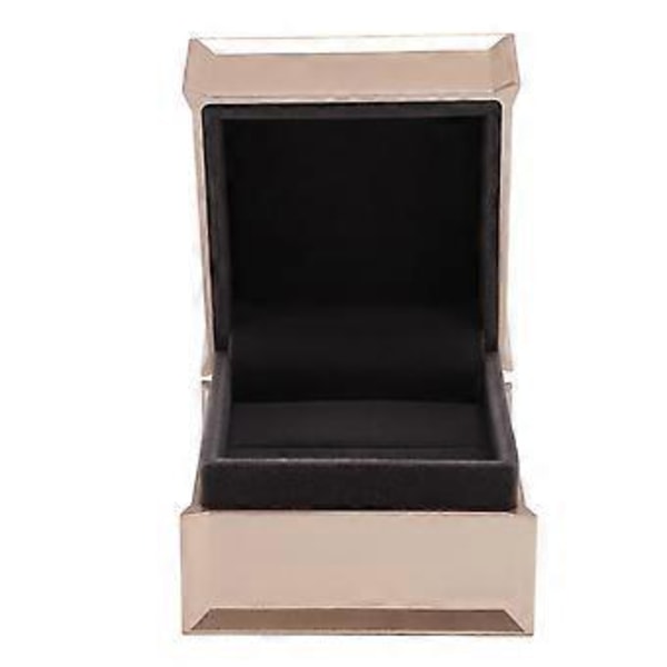 Champagne Ringæske - Elegant fløjlsinteriør til broche, øreringe, frieri