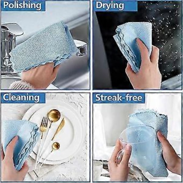 5-pack Glasrengöringsdukar, Fiskfjällsrengöringsdukar Mikrofiber