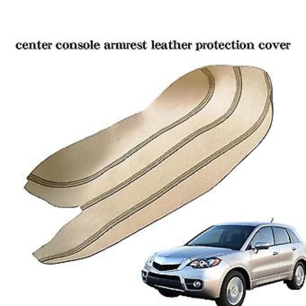 Bil Mikrofiberläder Mittkonsol Box Pad Armstödsskydd För 2007-2012 Beige
