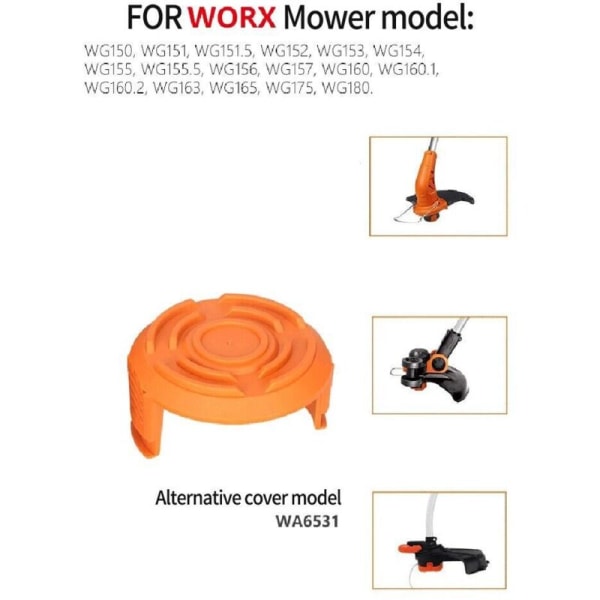 Gress tau spolehette erstatter WORX WA6531 gress tauhette gressklipper tilbehør