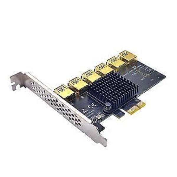 Add On PCI-Express Riser Card PCI-E 1X til 6 Eksterne 16X USB3.0 PCI-e Adapter