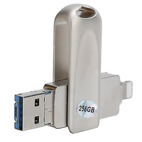 Minnebrikke for Android IO, 256GB 3 i 1 U Disk OTG Disk Hevet Design