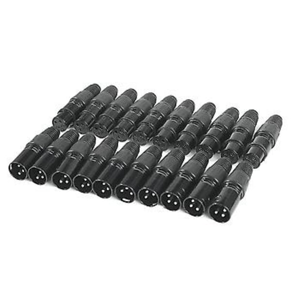 10 par XLR 3-benet mikrofon lydkabler stik konnektorer han hun mikrofon slange stik kabel