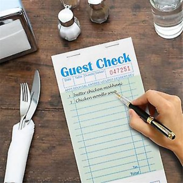 5-pack Gästcheckshäften för Servitörer, Gästcheckar, Servitörsblock för Servitriser och Servitörer, Restaurang Matbeställningsbok