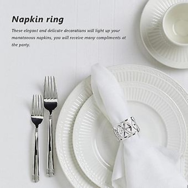 12 stk. Udhulet Servietringe Holdere Servietring Spændeholder Husholdnings Metal Servietholder Pynt