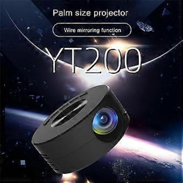 YT200 LED-videoprojektori tukee teatteripuhelimen näytön mediasoitinta lasten kodin langallista projektoria