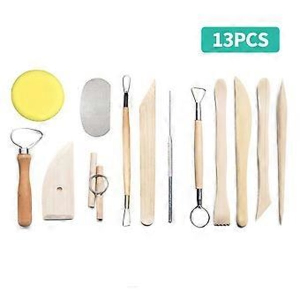 13 st Keramiklera Verktyg Keramisk Lerskulpteringsverktyg Kit Keramikmodellering Snideriverktyg Gåva för Studenter Nybörjare Professionella DIY Konsttillbehör