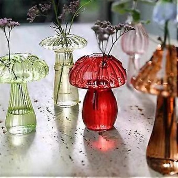 Svamp Glasvas Växt Hydroponisk Vas Hem Konst Transparent Aromaterapiflaska Liten Vas Bordsblomdekoration, C