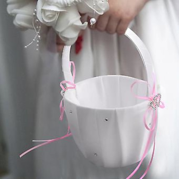 Doub Bryllups Blomsterpikekurv Sateng Rhinest R Bryllupsgave