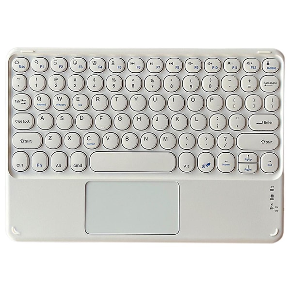 10 tommer Bluetooth-tastatur med touch, ultratynd trådløst Bluetooth-tastatur med touchpad, indbygget genopladelig