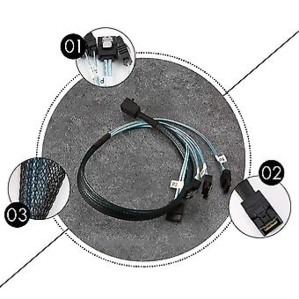 Sisäinen Mini Sata -kaapeli, Sff-8643 - Sata Breakout -yhteensopiva
