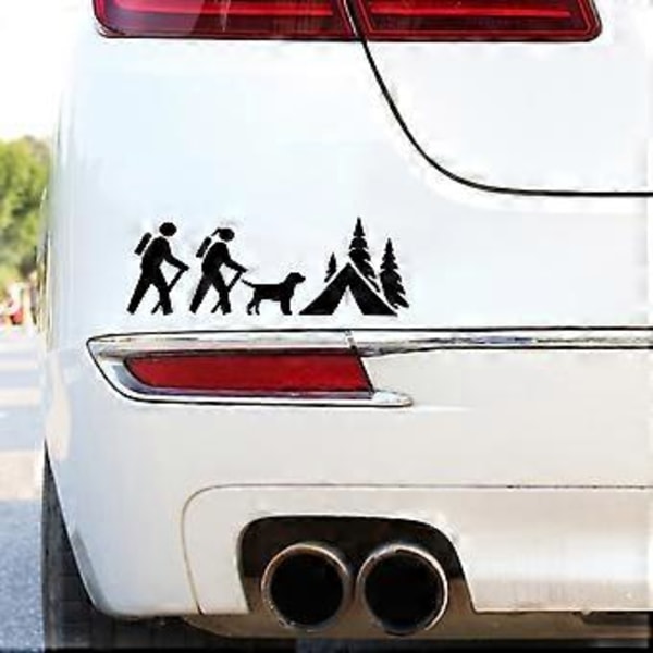 1 par Vandtæt Vandrer Camper med Hund Camping Telt Decal Sticker til Kofanger, bagrude, bagklap