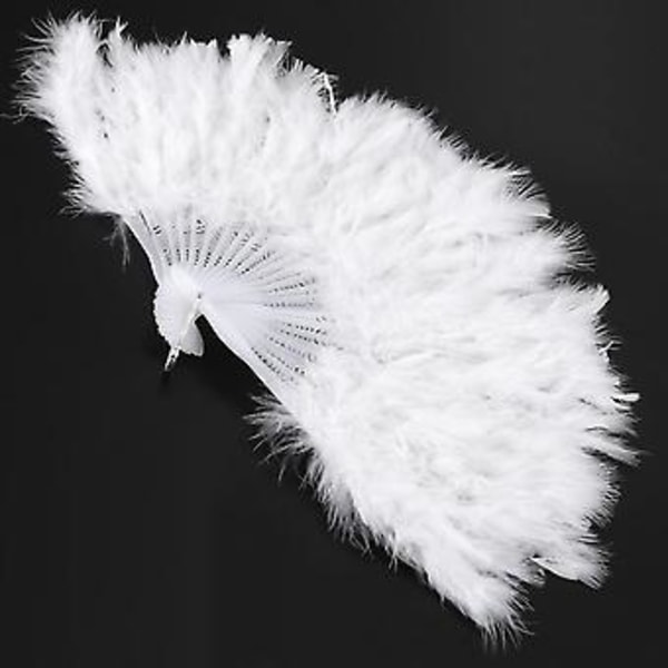 Naisten sulkaviuhka 1920-luvun burleski naamiaisasu asuste - Valkoinen