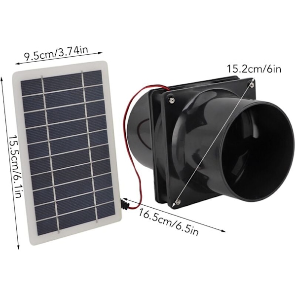 10W 12V solcellsdriven fläkt för runt rör ABS solpanel fläkt kit för husdjur hus kyckling coop RV växthus