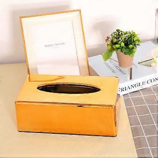 Pappershållare Elegant Kunglig Roséguld Bil Hem Rektangelformad Pappersbox Behållare Servetthållare