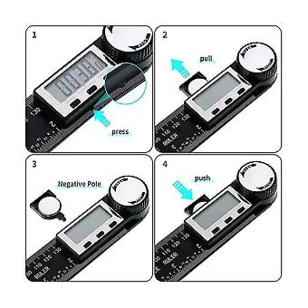 2 kpl Digitaalinen Kulmamitta Protractor 2 in 1 Kulmamittaviivain LCD-näytöllä DIY Mittaukseen
