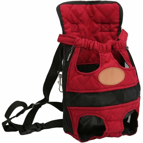 Legs-Out Front Pet Dog Carrier,Hands-Free Adjustable Backpack Travel Bag for Small Medium Puppy Doggie Cat Bunny Breeds Outdoor S, red