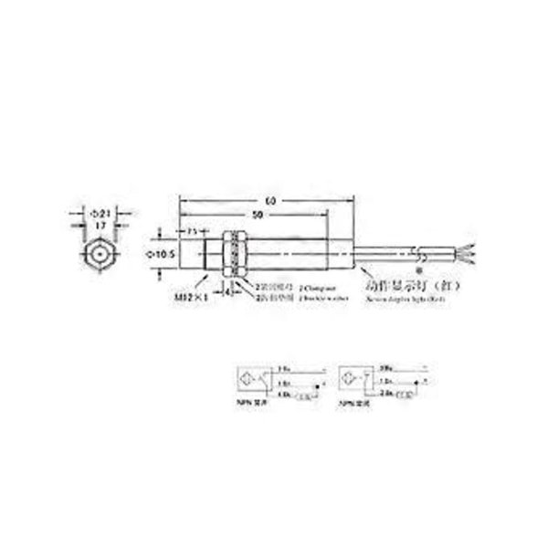 M12 4mm för DC 10-30V NPN NO LJ12A3-4-Z/BX-10-30V Induktiv Givare Brytare