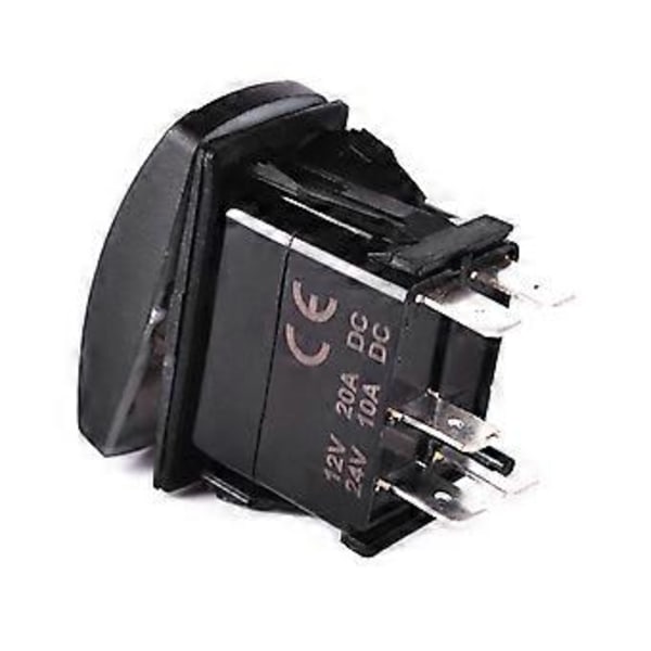 Vedenkestävä 5-nastainen SPST On/Off keinukytkin sinisellä LEDillä 20A/12V