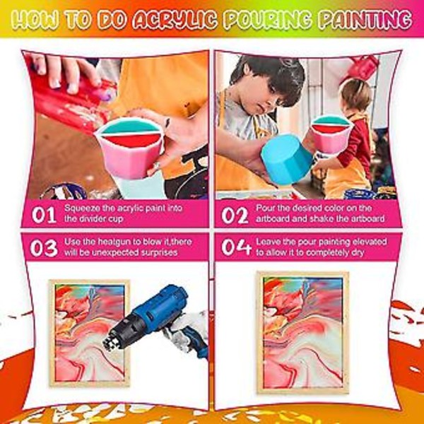 Opdelte Hældekopper 4 Stk 2 3 4 5 Genanvendelige Til Fluid Art Akryl Resin Hældning Diy Ma