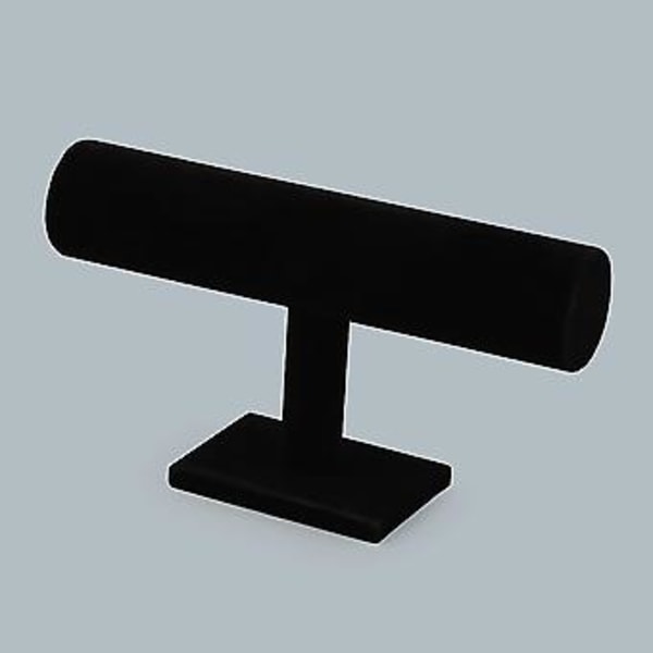 Sort Fløjl Armbånd Display Stativ T Bar Smykkestativ Halskæde Opbevaringsholder Armring Ankelkæde Organizer Til Kvinder Mænd Piger