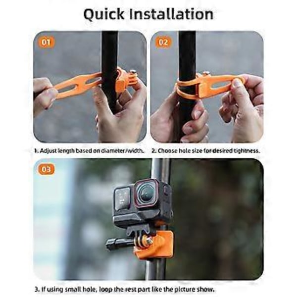 Action Camera Mount Justerbart Mini Flexibelt Fäste för Action 5 Pro 13 Go 3S Tillbehör Orange