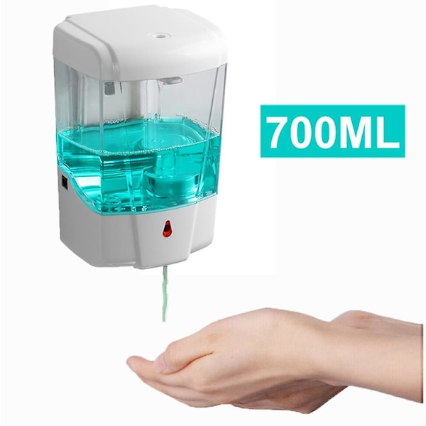 Automatisk tvålbehållare, 700 ml beröringsfri skumtvålbehållare med sensor Automatisk tvålbehållare väggmontering för badrum kök bad