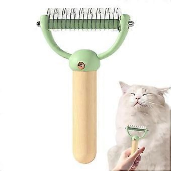 Underpelsrive Dematting Kattekamme til Pleje af Langhårede Katte Dobbeltsidet Underpelsrive Kæledyrs Dematting Rive A
